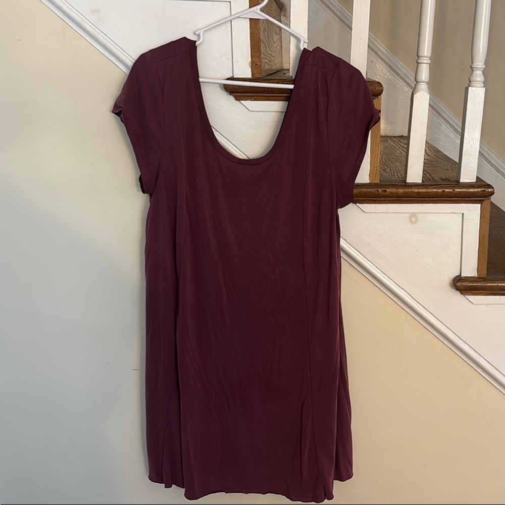 American Eagle Burgundy Short Sleeve Dress